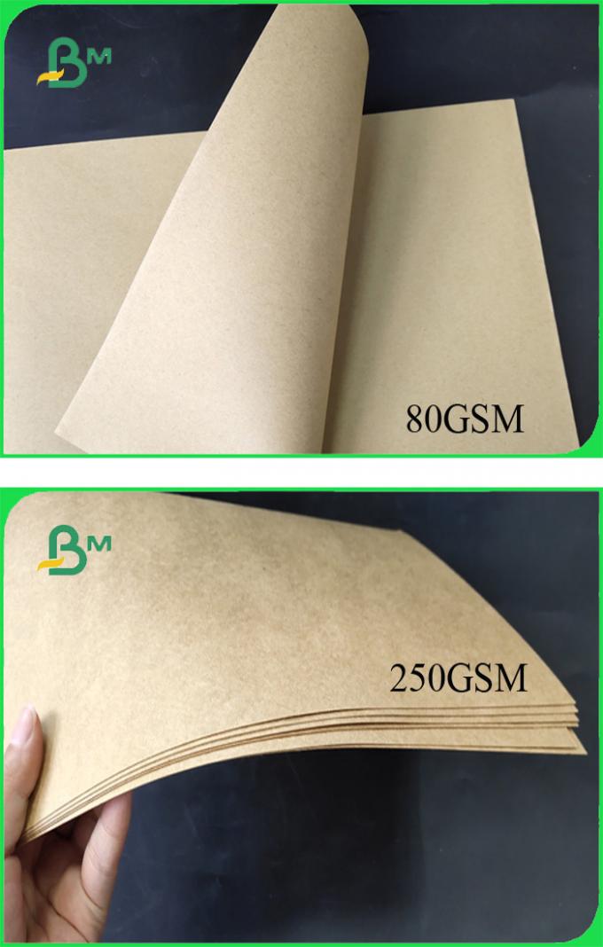 FSC 80g 250gsm 350gsm 자연적인 브라운 색깔 Kraft 종이 Rolls 환경 친화적인