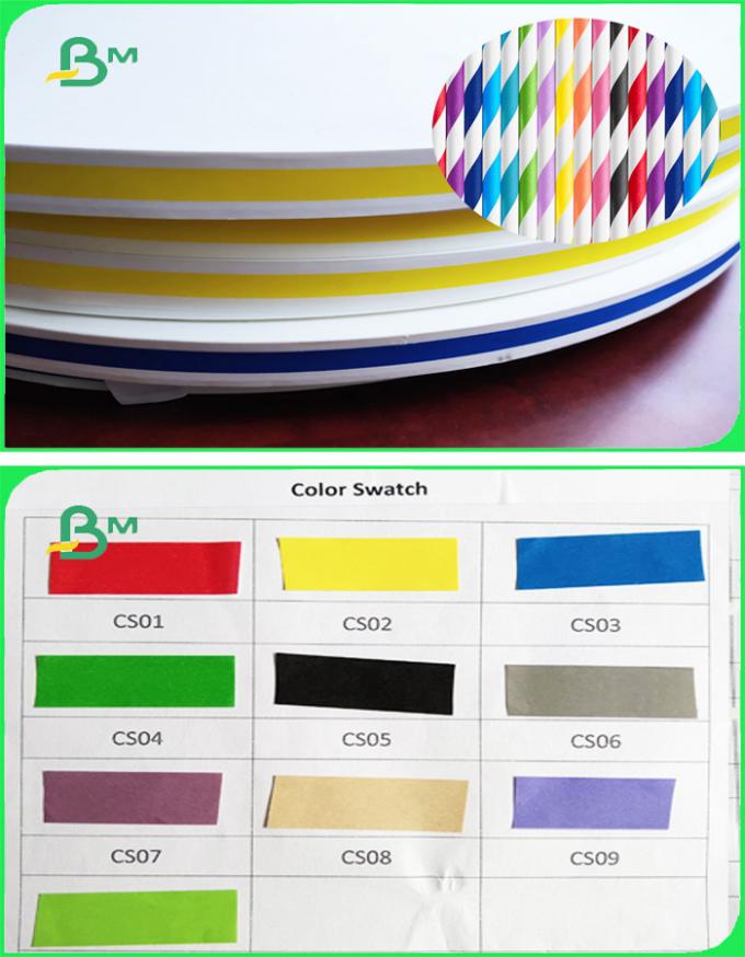 28gr 60gr Slitted 서류상 색깔은 백색 음식 급료 종이 밀짚을 위한 FSC & SGS를 인쇄했습니다