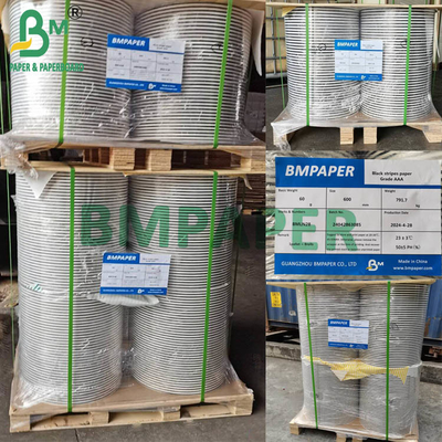 60gsm 식품 등급 빨대 종이 사용자 지정 스트라이프 색상 외면 종이 600mm 620mm 롤 너비 76mm 코어