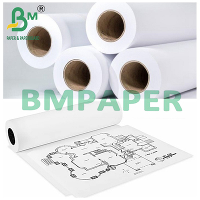 2인치 코어 화이트 플롯터 종이 롤 엔지니어링 계획 24 "x 50 야드 80gsm