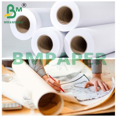 CAD 인쇄용 밝은 흰색 플롯터 채권 종이 36 "x 150ft 20LB 2" 코어