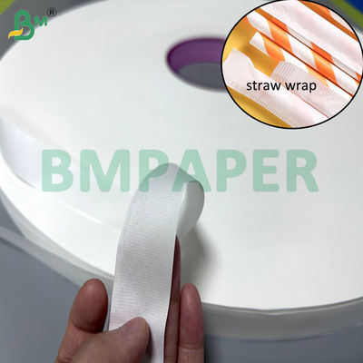 25gram High Permeability White Straw Wrapped Paper For Straws Packing 24mm 25mm