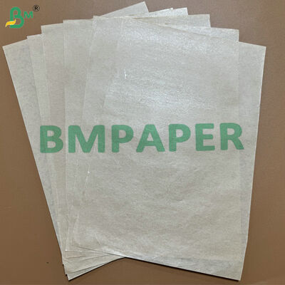 식품 등급 열 밀봉 가능 15gsm PE는 플라스틱 포크 포장용 40g 50g 브라운 포장지를 적층했습니다.