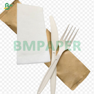식품 안전 폴리 코팅 크래프트 40gsm 베이스 + 9gsm PE 필름 접시 포장 종이