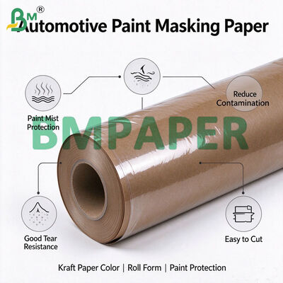 40gsm 45gsm Spray Masking Paper Roll 30/60/90cm X 300m